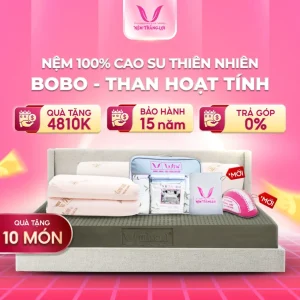 Nệm 100% cao su thiên nhiên Thắng Lợi BoBo-Than hoạt tính